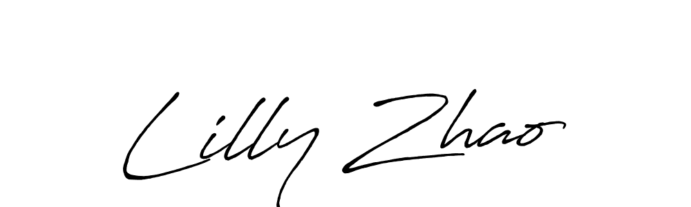 How to make Lilly Zhao name signature. Use Antro_Vectra_Bolder style for creating short signs online. This is the latest handwritten sign. Lilly Zhao signature style 7 images and pictures png