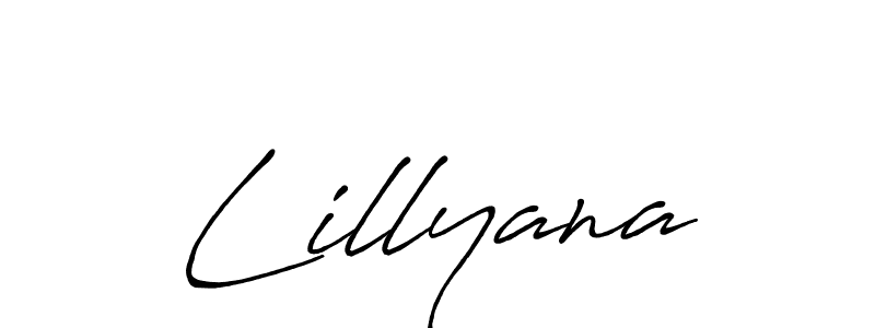 Design your own signature with our free online signature maker. With this signature software, you can create a handwritten (Antro_Vectra_Bolder) signature for name Lillyana. Lillyana signature style 7 images and pictures png
