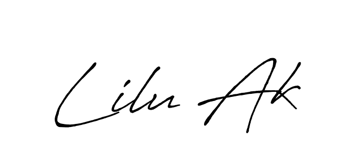 Also You can easily find your signature by using the search form. We will create Lilu Ak name handwritten signature images for you free of cost using Antro_Vectra_Bolder sign style. Lilu Ak signature style 7 images and pictures png