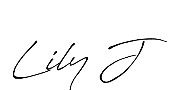 Lily J stylish signature style. Best Handwritten Sign (Antro_Vectra_Bolder) for my name. Handwritten Signature Collection Ideas for my name Lily J. Lily J signature style 7 images and pictures png