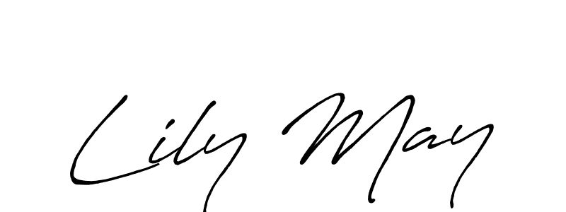 if you are searching for the best signature style for your name Lily May. so please give up your signature search. here we have designed multiple signature styles  using Antro_Vectra_Bolder. Lily May signature style 7 images and pictures png