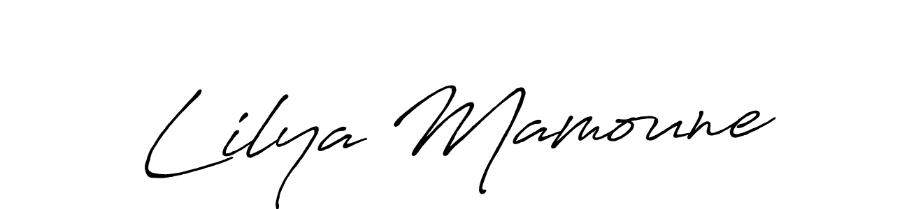 It looks lik you need a new signature style for name Lilya Mamoune. Design unique handwritten (Antro_Vectra_Bolder) signature with our free signature maker in just a few clicks. Lilya Mamoune signature style 7 images and pictures png