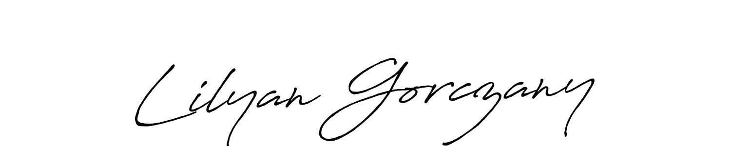 How to make Lilyan Gorczany signature? Antro_Vectra_Bolder is a professional autograph style. Create handwritten signature for Lilyan Gorczany name. Lilyan Gorczany signature style 7 images and pictures png