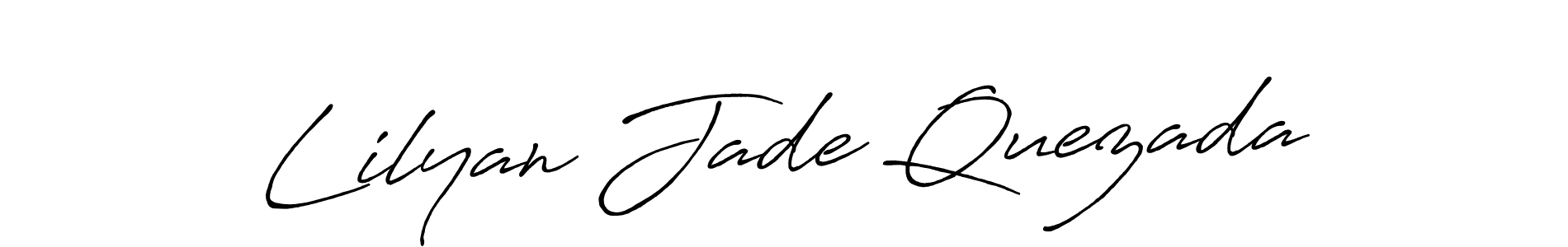 Create a beautiful signature design for name Lilyan Jade Quezada. With this signature (Antro_Vectra_Bolder) fonts, you can make a handwritten signature for free. Lilyan Jade Quezada signature style 7 images and pictures png