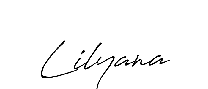 The best way (Antro_Vectra_Bolder) to make a short signature is to pick only two or three words in your name. The name Lilyana include a total of six letters. For converting this name. Lilyana signature style 7 images and pictures png