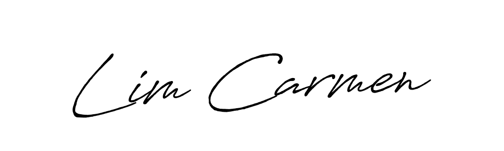 You should practise on your own different ways (Antro_Vectra_Bolder) to write your name (Lim Carmen) in signature. don't let someone else do it for you. Lim Carmen signature style 7 images and pictures png