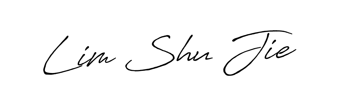 Design your own signature with our free online signature maker. With this signature software, you can create a handwritten (Antro_Vectra_Bolder) signature for name Lim Shu Jie. Lim Shu Jie signature style 7 images and pictures png