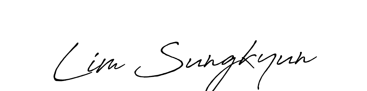 Create a beautiful signature design for name Lim Sungkyun. With this signature (Antro_Vectra_Bolder) fonts, you can make a handwritten signature for free. Lim Sungkyun signature style 7 images and pictures png