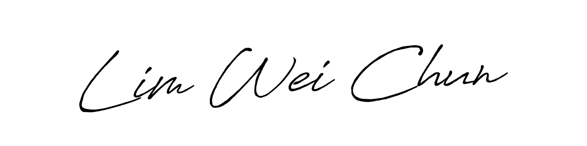 Make a beautiful signature design for name Lim Wei Chun. With this signature (Antro_Vectra_Bolder) style, you can create a handwritten signature for free. Lim Wei Chun signature style 7 images and pictures png