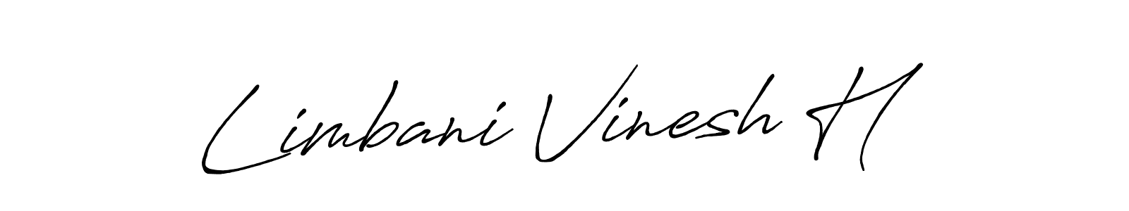 Use a signature maker to create a handwritten signature online. With this signature software, you can design (Antro_Vectra_Bolder) your own signature for name Limbani Vinesh H. Limbani Vinesh H signature style 7 images and pictures png