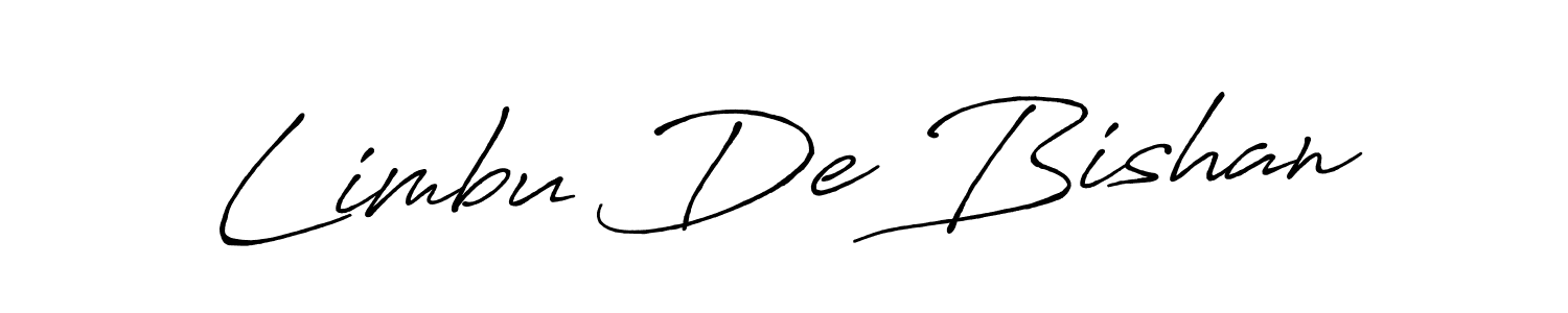 Create a beautiful signature design for name Limbu De Bishan. With this signature (Antro_Vectra_Bolder) fonts, you can make a handwritten signature for free. Limbu De Bishan signature style 7 images and pictures png