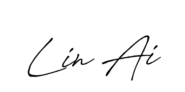 How to make Lin Ai name signature. Use Antro_Vectra_Bolder style for creating short signs online. This is the latest handwritten sign. Lin Ai signature style 7 images and pictures png