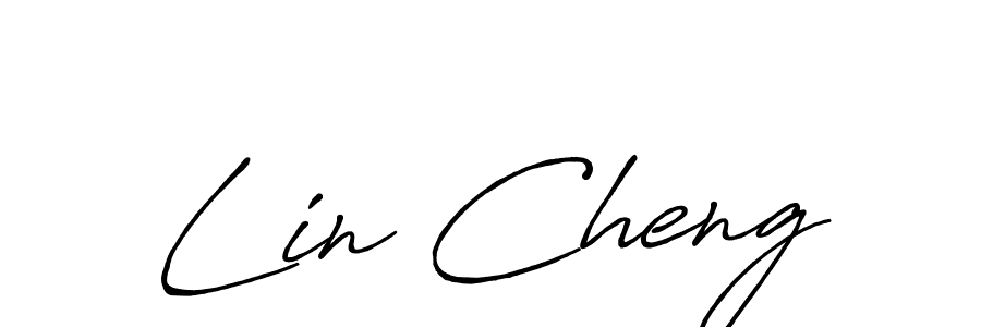 Make a beautiful signature design for name Lin Cheng. With this signature (Antro_Vectra_Bolder) style, you can create a handwritten signature for free. Lin Cheng signature style 7 images and pictures png