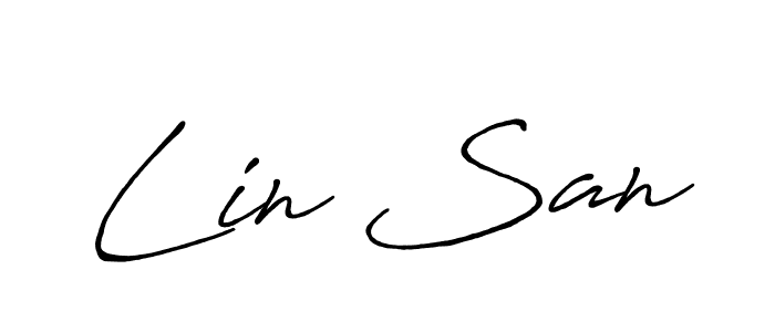 Antro_Vectra_Bolder is a professional signature style that is perfect for those who want to add a touch of class to their signature. It is also a great choice for those who want to make their signature more unique. Get Lin San name to fancy signature for free. Lin San signature style 7 images and pictures png
