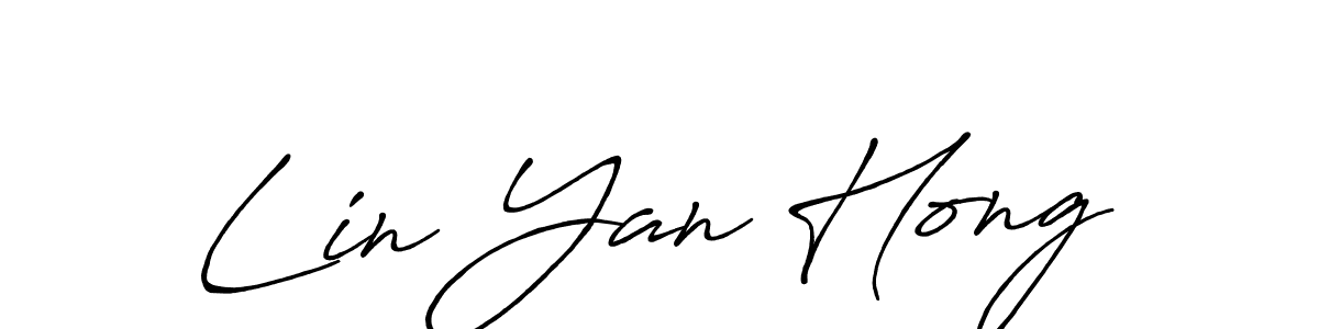 Lin Yan Hong stylish signature style. Best Handwritten Sign (Antro_Vectra_Bolder) for my name. Handwritten Signature Collection Ideas for my name Lin Yan Hong. Lin Yan Hong signature style 7 images and pictures png