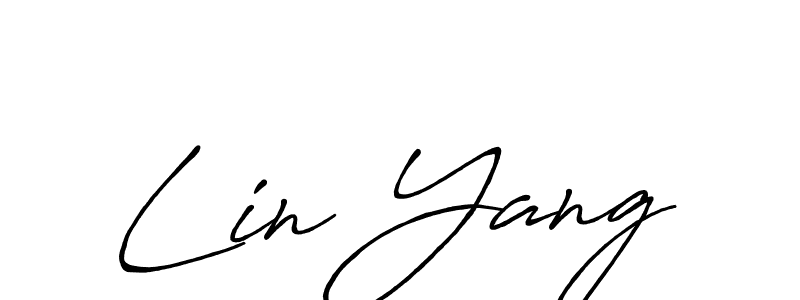 Lin Yang stylish signature style. Best Handwritten Sign (Antro_Vectra_Bolder) for my name. Handwritten Signature Collection Ideas for my name Lin Yang. Lin Yang signature style 7 images and pictures png