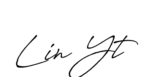 How to make Lin Yt name signature. Use Antro_Vectra_Bolder style for creating short signs online. This is the latest handwritten sign. Lin Yt signature style 7 images and pictures png