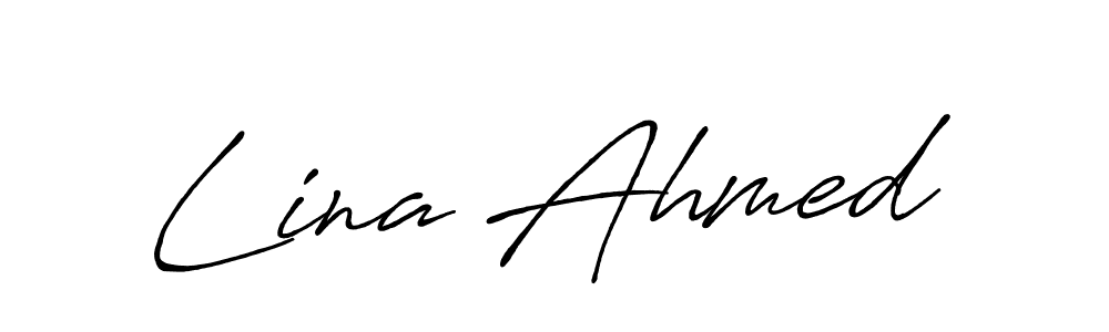 Lina Ahmed stylish signature style. Best Handwritten Sign (Antro_Vectra_Bolder) for my name. Handwritten Signature Collection Ideas for my name Lina Ahmed. Lina Ahmed signature style 7 images and pictures png