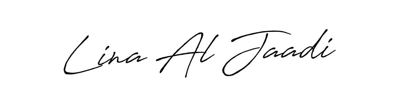 Make a beautiful signature design for name Lina Al Jaadi. With this signature (Antro_Vectra_Bolder) style, you can create a handwritten signature for free. Lina Al Jaadi signature style 7 images and pictures png