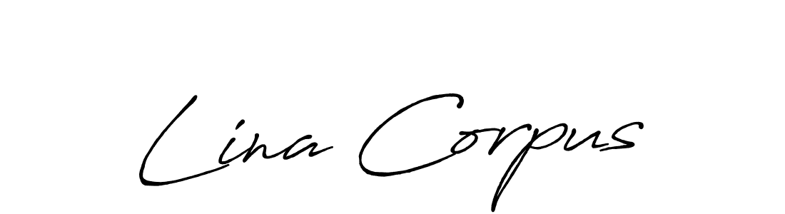 Design your own signature with our free online signature maker. With this signature software, you can create a handwritten (Antro_Vectra_Bolder) signature for name Lina Corpus. Lina Corpus signature style 7 images and pictures png