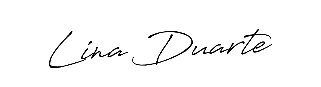 Make a short Lina Duarte signature style. Manage your documents anywhere anytime using Antro_Vectra_Bolder. Create and add eSignatures, submit forms, share and send files easily. Lina Duarte signature style 7 images and pictures png