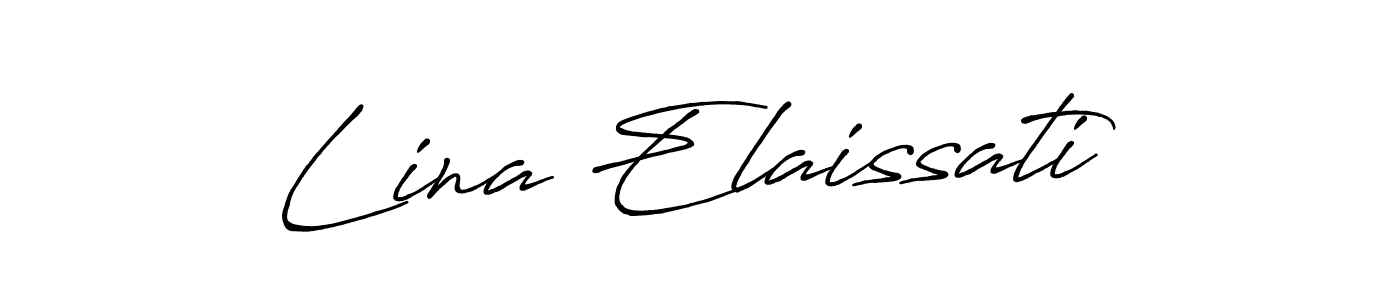 Make a beautiful signature design for name Lina Elaissati. With this signature (Antro_Vectra_Bolder) style, you can create a handwritten signature for free. Lina Elaissati signature style 7 images and pictures png