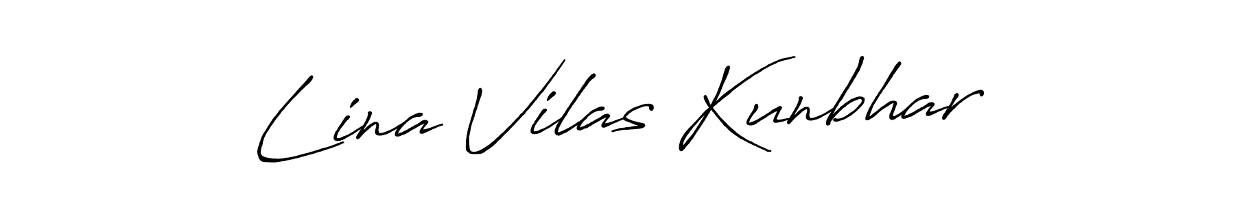 How to Draw Lina Vilas Kunbhar signature style? Antro_Vectra_Bolder is a latest design signature styles for name Lina Vilas Kunbhar. Lina Vilas Kunbhar signature style 7 images and pictures png