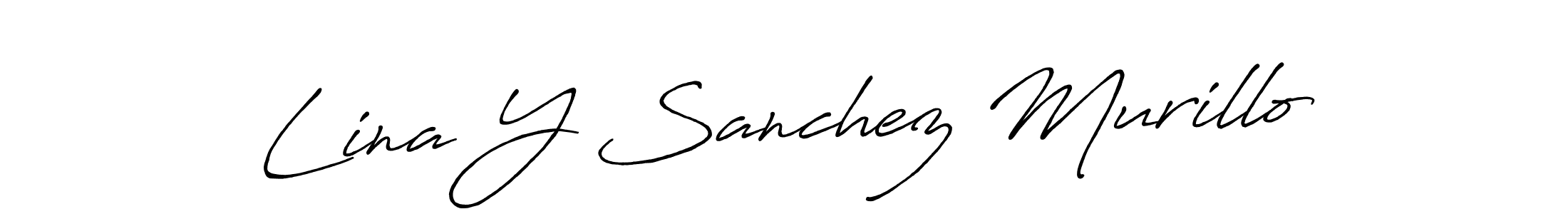 Create a beautiful signature design for name Lina Y Sanchez Murillo. With this signature (Antro_Vectra_Bolder) fonts, you can make a handwritten signature for free. Lina Y Sanchez Murillo signature style 7 images and pictures png