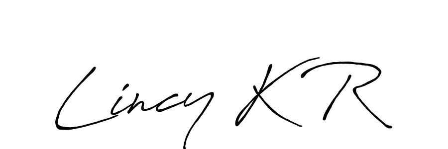 Use a signature maker to create a handwritten signature online. With this signature software, you can design (Antro_Vectra_Bolder) your own signature for name Lincy K R. Lincy K R signature style 7 images and pictures png