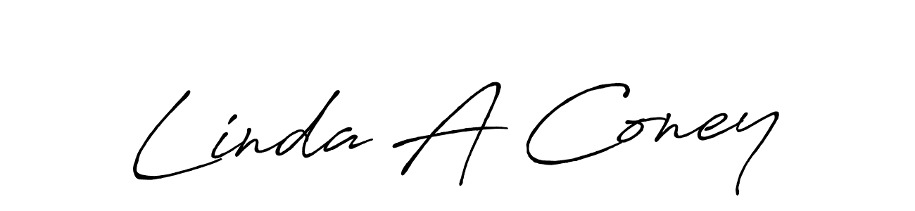 Also You can easily find your signature by using the search form. We will create Linda A Coney name handwritten signature images for you free of cost using Antro_Vectra_Bolder sign style. Linda A Coney signature style 7 images and pictures png
