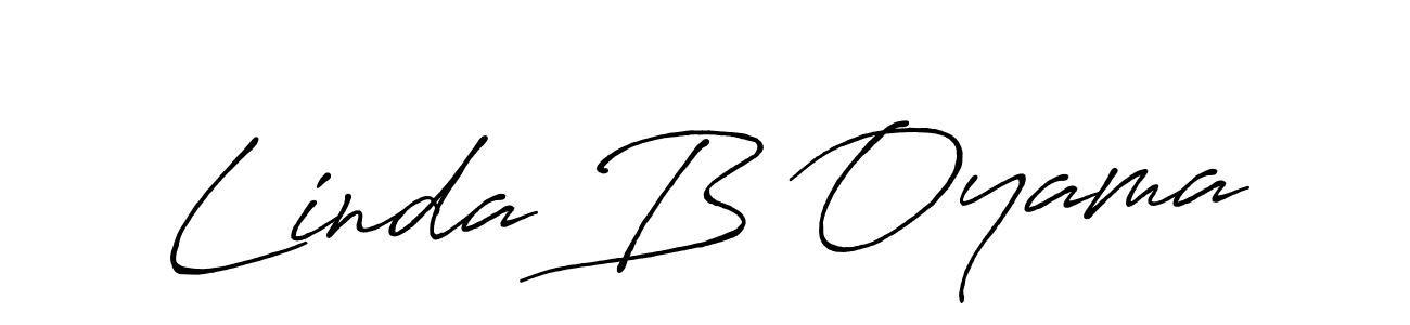 Make a beautiful signature design for name Linda B Oyama. With this signature (Antro_Vectra_Bolder) style, you can create a handwritten signature for free. Linda B Oyama signature style 7 images and pictures png
