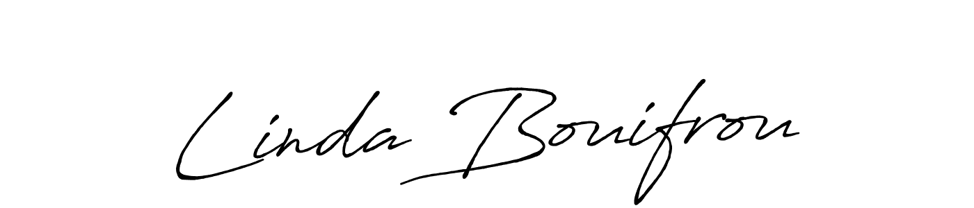 The best way (Antro_Vectra_Bolder) to make a short signature is to pick only two or three words in your name. The name Linda Bouifrou include a total of six letters. For converting this name. Linda Bouifrou signature style 7 images and pictures png