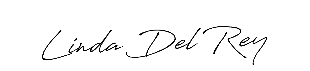 Linda Del Rey stylish signature style. Best Handwritten Sign (Antro_Vectra_Bolder) for my name. Handwritten Signature Collection Ideas for my name Linda Del Rey. Linda Del Rey signature style 7 images and pictures png