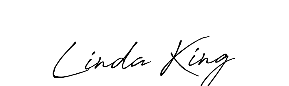 Linda King stylish signature style. Best Handwritten Sign (Antro_Vectra_Bolder) for my name. Handwritten Signature Collection Ideas for my name Linda King. Linda King signature style 7 images and pictures png