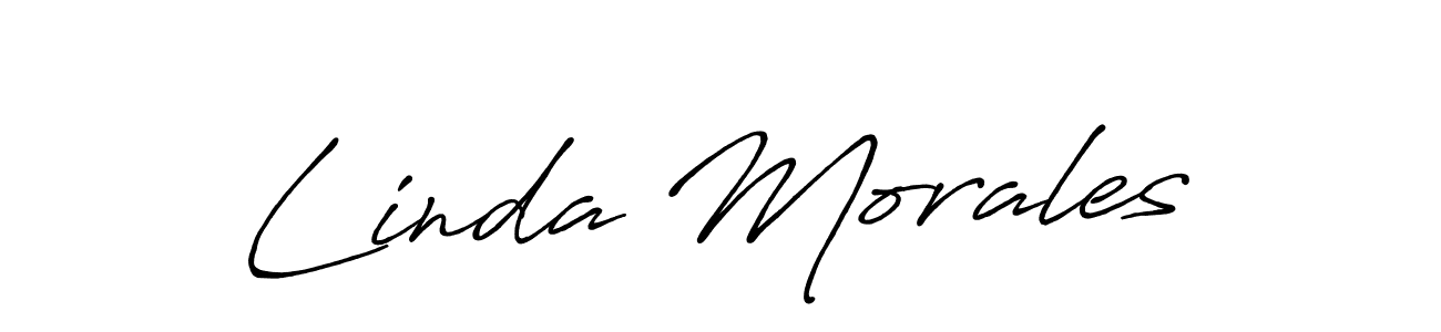 How to make Linda Morales name signature. Use Antro_Vectra_Bolder style for creating short signs online. This is the latest handwritten sign. Linda Morales signature style 7 images and pictures png