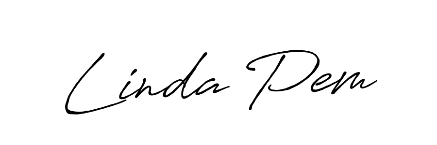 Create a beautiful signature design for name Linda Pem. With this signature (Antro_Vectra_Bolder) fonts, you can make a handwritten signature for free. Linda Pem signature style 7 images and pictures png