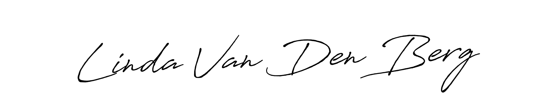 How to make Linda Van Den Berg name signature. Use Antro_Vectra_Bolder style for creating short signs online. This is the latest handwritten sign. Linda Van Den Berg signature style 7 images and pictures png