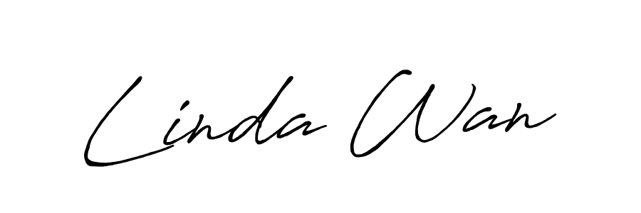 Linda Wan stylish signature style. Best Handwritten Sign (Antro_Vectra_Bolder) for my name. Handwritten Signature Collection Ideas for my name Linda Wan. Linda Wan signature style 7 images and pictures png