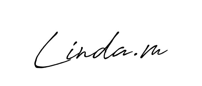 Make a beautiful signature design for name Linda.m. With this signature (Antro_Vectra_Bolder) style, you can create a handwritten signature for free. Linda.m signature style 7 images and pictures png