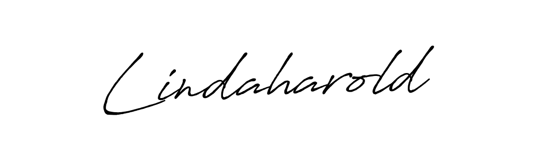 You should practise on your own different ways (Antro_Vectra_Bolder) to write your name (Lindaharold) in signature. don't let someone else do it for you. Lindaharold signature style 7 images and pictures png