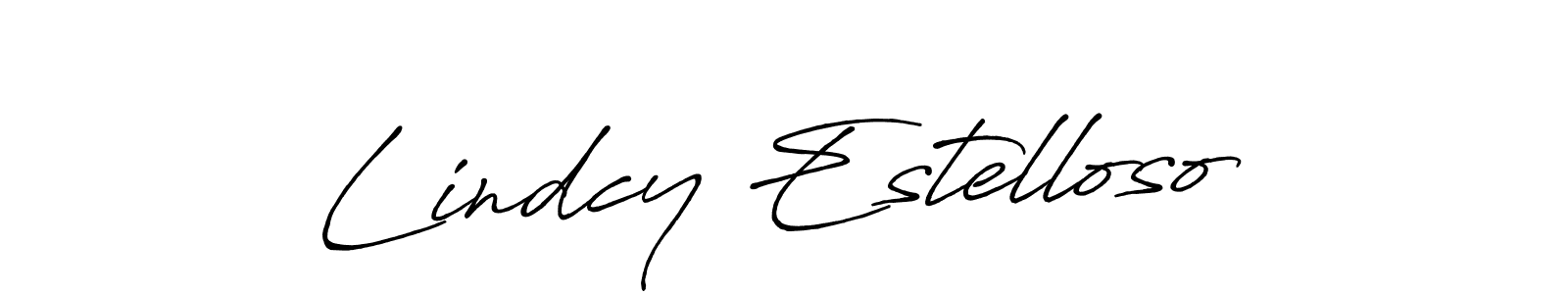 Make a beautiful signature design for name Lindcy Estelloso. With this signature (Antro_Vectra_Bolder) style, you can create a handwritten signature for free. Lindcy Estelloso signature style 7 images and pictures png
