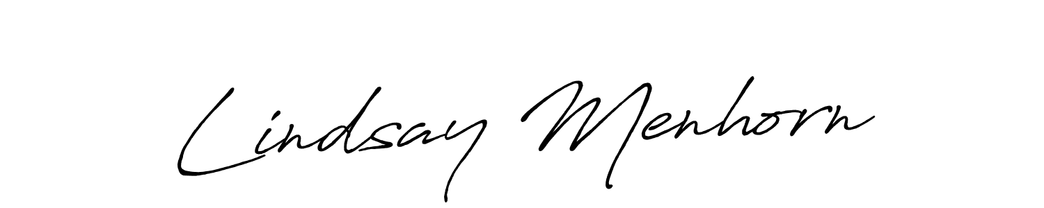 Make a beautiful signature design for name Lindsay Menhorn. With this signature (Antro_Vectra_Bolder) style, you can create a handwritten signature for free. Lindsay Menhorn signature style 7 images and pictures png