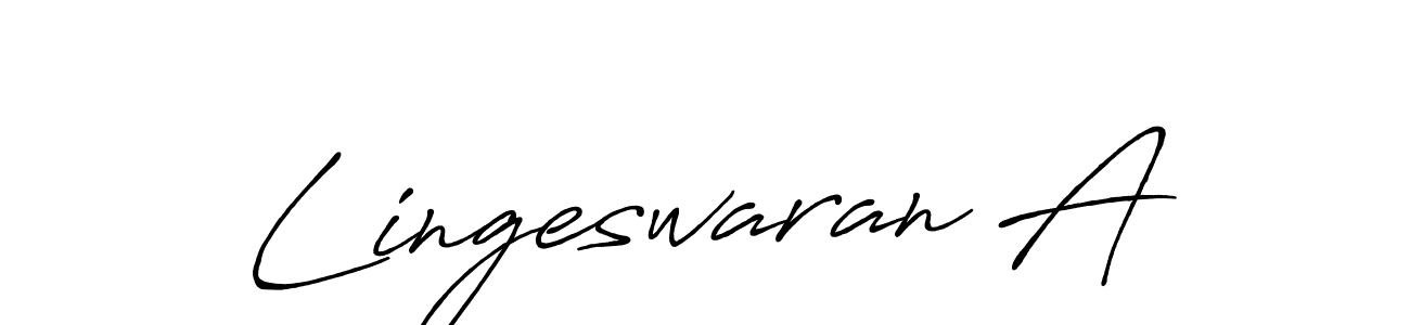 Create a beautiful signature design for name Lingeswaran A. With this signature (Antro_Vectra_Bolder) fonts, you can make a handwritten signature for free. Lingeswaran A signature style 7 images and pictures png