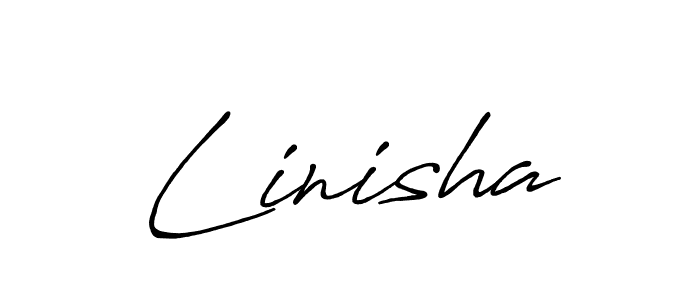 Use a signature maker to create a handwritten signature online. With this signature software, you can design (Antro_Vectra_Bolder) your own signature for name Linisha. Linisha signature style 7 images and pictures png