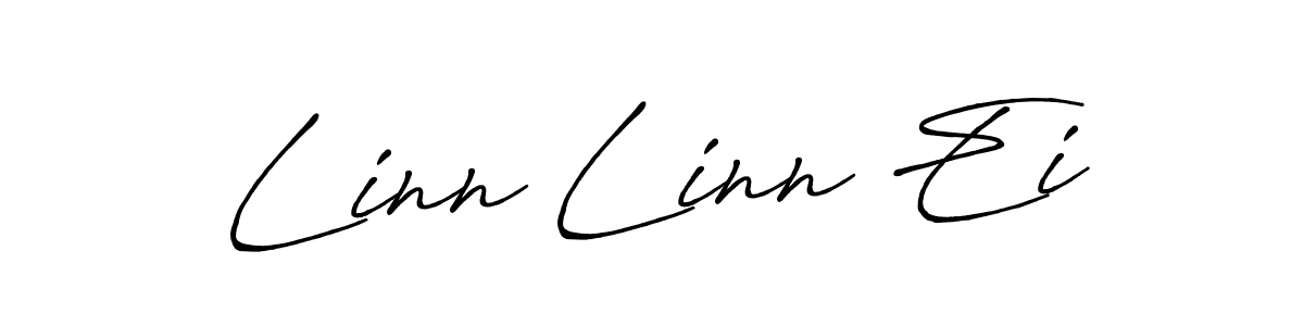 How to make Linn Linn Ei name signature. Use Antro_Vectra_Bolder style for creating short signs online. This is the latest handwritten sign. Linn Linn Ei signature style 7 images and pictures png