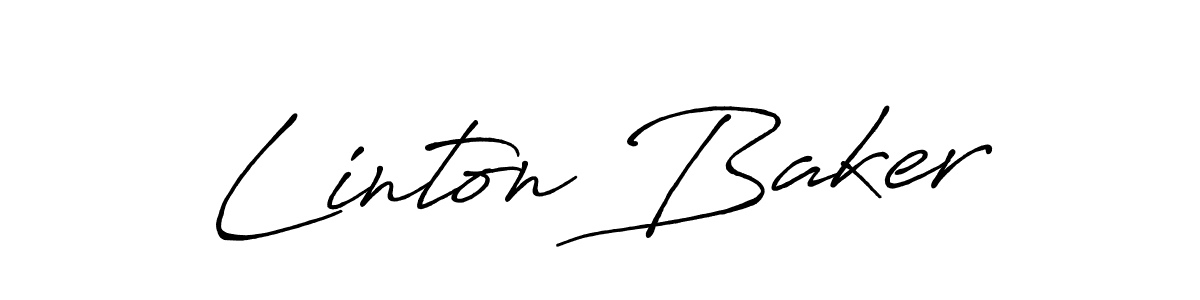 Linton Baker stylish signature style. Best Handwritten Sign (Antro_Vectra_Bolder) for my name. Handwritten Signature Collection Ideas for my name Linton Baker. Linton Baker signature style 7 images and pictures png
