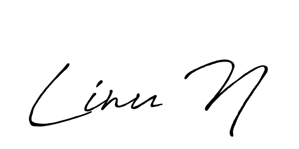 How to make Linu N signature? Antro_Vectra_Bolder is a professional autograph style. Create handwritten signature for Linu N name. Linu N signature style 7 images and pictures png