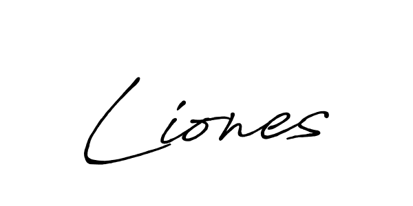 Make a beautiful signature design for name Liones. With this signature (Antro_Vectra_Bolder) style, you can create a handwritten signature for free. Liones signature style 7 images and pictures png