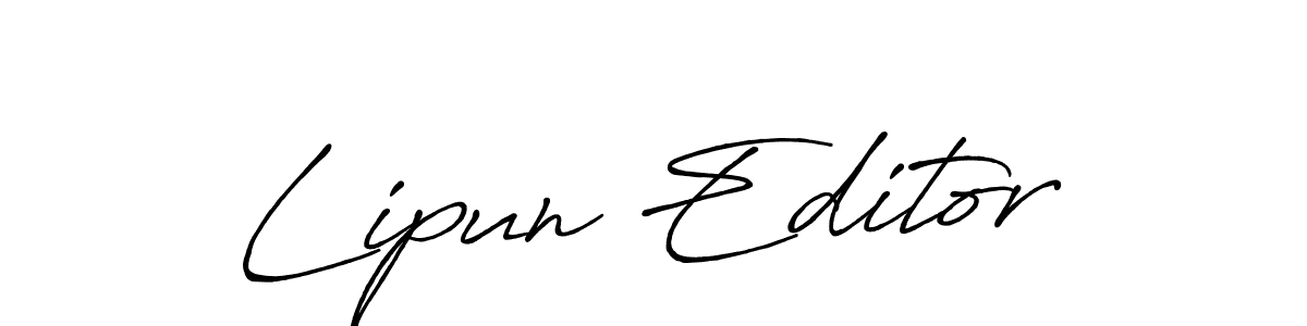Antro_Vectra_Bolder is a professional signature style that is perfect for those who want to add a touch of class to their signature. It is also a great choice for those who want to make their signature more unique. Get Lipun Editor name to fancy signature for free. Lipun Editor signature style 7 images and pictures png