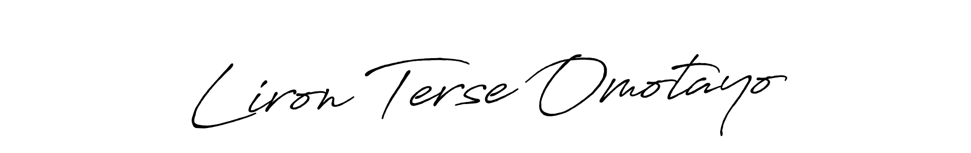 if you are searching for the best signature style for your name Liron Terse Omotayo. so please give up your signature search. here we have designed multiple signature styles  using Antro_Vectra_Bolder. Liron Terse Omotayo signature style 7 images and pictures png